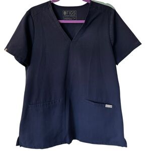 Figs technical collection blue scrubs work medical top, women’s size medium